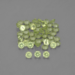 캐럿 천연 생기 있는 그린 페리도트 보석, 라운드 컷, 1.99 mm, VVS-VS