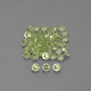 캐럿 천연 생기 있는 그린 페리도트 보석, 라운드 컷, 1.98 mm, VVS-VS