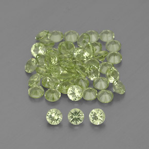 캐럿 천연 생기 있는 그린 페리도트 보석, 라운드 컷, 1.98 mm, VVS-VS
