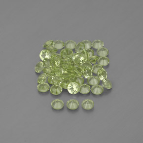 캐럿 천연 생기 있는 그린 페리도트 보석, 라운드 컷, 1.98 mm, VVS-VS