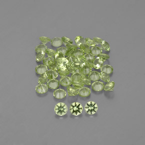 1.47캐럿 천연 옐로우 그린 페리도트 보석, 라운드 컷, 1.99 mm, VVS-VS