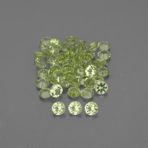 캐럿 천연 생기 있는 그린 페리도트 보석, 라운드 컷, 1.99 mm, VVS-VS