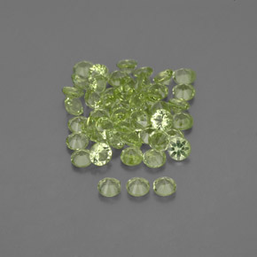 캐럿 천연 생기 있는 그린 페리도트 보석, 라운드 컷, 1.99 mm, VVS-VS