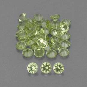 캐럿 천연 생기 있는 그린 페리도트 보석, 라운드 컷, 2.01 mm, VVS-VS