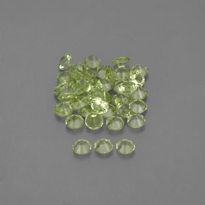 캐럿 천연 생기 있는 그린 페리도트 보석, 라운드 컷, 2.01 mm, VVS-VS