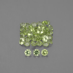 캐럿 천연 생기 있는 그린 페리도트 보석, 라운드 컷, 2.01 mm, VVS-VS