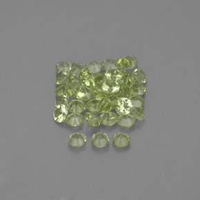 캐럿 천연 생기 있는 그린 페리도트 보석, 라운드 컷, 2.01 mm, VVS-VS