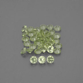 캐럿 천연 생기 있는 그린 페리도트 보석, 라운드 컷, 2.00 mm, VVS-VS