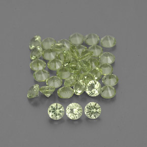 캐럿 천연 생기 있는 그린 페리도트 보석, 라운드 컷, 2.00 mm, VVS-VS