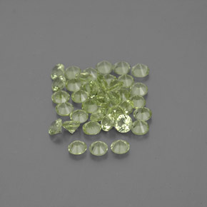 캐럿 천연 생기 있는 그린 페리도트 보석, 라운드 컷, 2.00 mm, VVS-VS