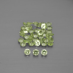 캐럿 천연 생기 있는 그린 페리도트 보석, 라운드 컷, 1.96 mm, VVS-VS
