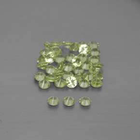 캐럿 천연 생기 있는 그린 페리도트 보석, 라운드 컷, 1.96 mm, VVS-VS