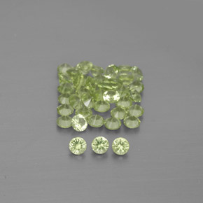 캐럿 천연 생기 있는 그린 페리도트 보석, 라운드 컷, 2.01 mm, VVS-VS