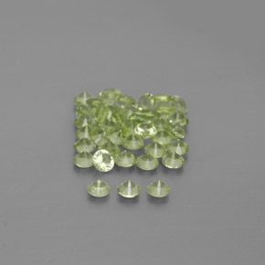 캐럿 천연 생기 있는 그린 페리도트 보석, 라운드 컷, 2.01 mm, VVS-VS
