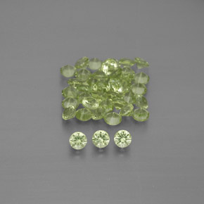 캐럿 천연 생기 있는 그린 페리도트 보석, 라운드 컷, 2.01 mm, VVS-VS