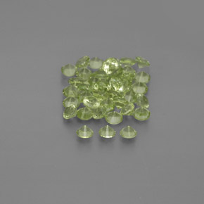 캐럿 천연 생기 있는 그린 페리도트 보석, 라운드 컷, 2.01 mm, VVS-VS