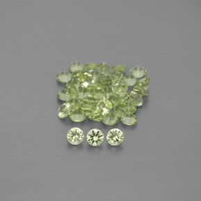 캐럿 천연 생기 있는 그린 페리도트 보석, 라운드 컷, 1.97 mm, VVS-VS