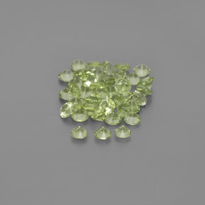 캐럿 천연 생기 있는 그린 페리도트 보석, 라운드 컷, 1.97 mm, VVS-VS