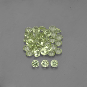 1.46캐럿 천연 생기 있는 그린 페리도트 보석, 라운드 컷, 1.99 mm, VVS-VS