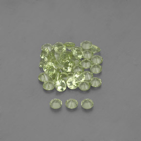 1.46캐럿 천연 생기 있는 그린 페리도트 보석, 라운드 컷, 1.99 mm, VVS-VS