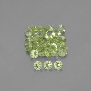 캐럿 천연 생기 있는 그린 페리도트 보석, 라운드 컷, 1.98 mm, VVS-VS