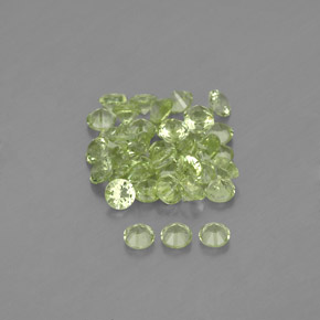 캐럿 천연 생기 있는 그린 페리도트 보석, 라운드 컷, 1.98 mm, VVS-VS