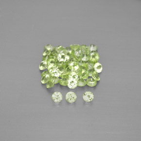 캐럿 천연 생기 있는 그린 페리도트 보석, 라운드 컷, 2.03 mm, VVS-VS