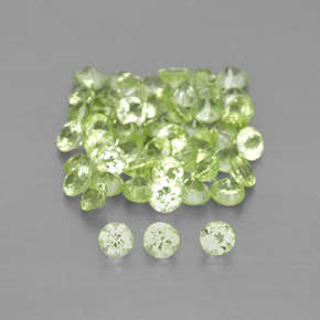 캐럿 천연 생기 있는 그린 페리도트 보석, 라운드 컷, 2.03 mm, VVS-VS
