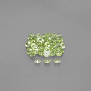 캐럿 천연 생기 있는 그린 페리도트 보석, 라운드 컷, 2.03 mm, VVS-VS