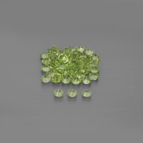 캐럿 천연 생기 있는 그린 페리도트 보석, 라운드 컷, 2.00 mm, VVS-VS