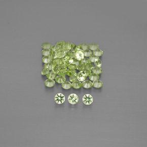 1.48캐럿 천연 생기 있는 그린 페리도트 보석, 라운드 컷, 1.99 mm, VVS-VS