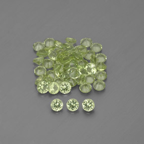 캐럿 천연 생기 있는 그린 페리도트 보석, 라운드 컷, 1.99 mm, VVS-VS
