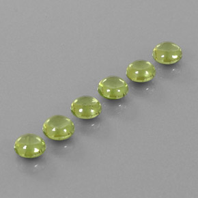 캐럿 천연 생기 있는 그린 페리도트 보석, 라운드 컷, 4.67 mm, 투명한