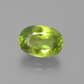 5.47캐럿 천연 생기 있는 그린 페리도트, 타원형 컷, 12.5×8.8 mm, VS