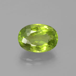5.47캐럿 천연 생기 있는 그린 페리도트, 타원형 컷, 12.5×8.8 mm, VS