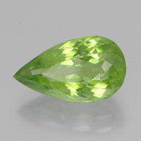 5.76캐럿 천연 생기 있는 그린 페리도트, 배 모양, 15.3×8.8 mm, VS-SI