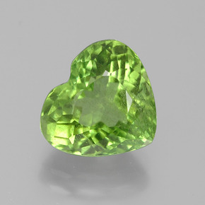 4.15캐럿 천연 생기 있는 그린 페리도트, 하트 모양, 10.4×9.4 mm, VS-SI