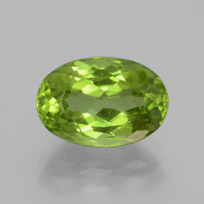 4.17캐럿 천연 생기 있는 그린 페리도트, 타원형 컷, 11.5×7.8 mm, VS