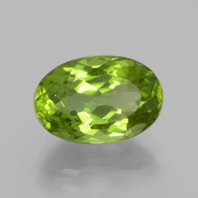 4.17캐럿 천연 생기 있는 그린 페리도트, 타원형 컷, 11.5×7.8 mm, VS