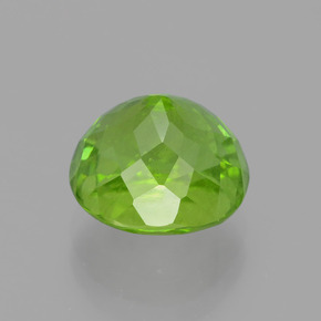 5.37캐럿 천연 생기 있는 그린 페리도트, 타원형 컷, 10.1×9.4 mm, VS-SI
