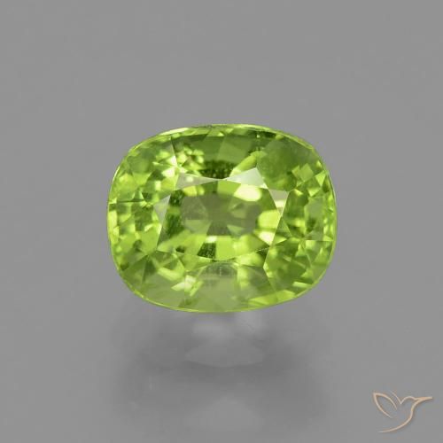 2.18ct 자연스러운 황록색 감람석, 방석, VS