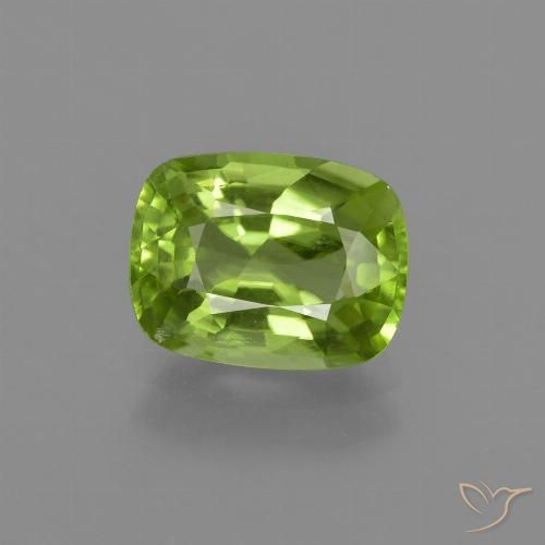 2.11ct 자연스러운 활기찬 녹색 감람석, 방석, VS
