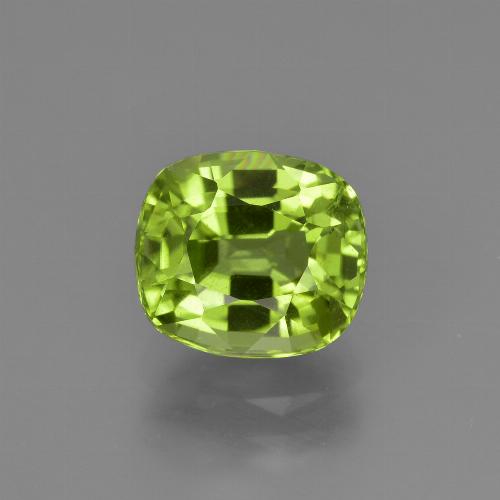 2.48캐럿 천연 미디엄 그린 페리도트, 쿠션 컷, 8.2×7.3 mm, VS