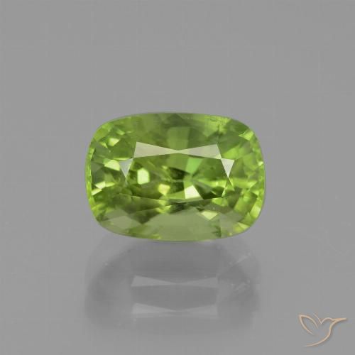 2.40ct 자연스러운 미디엄 그린 감람석, 방석, VS