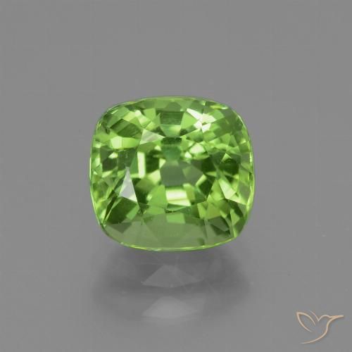 2.10ct 자연스러운 미디엄 그린 감람석, 방석, VS