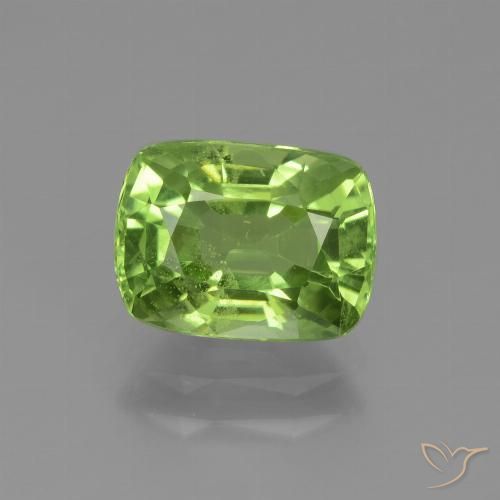 2.14ct 자연스러운 미디엄 그린 감람석, 방석, VS