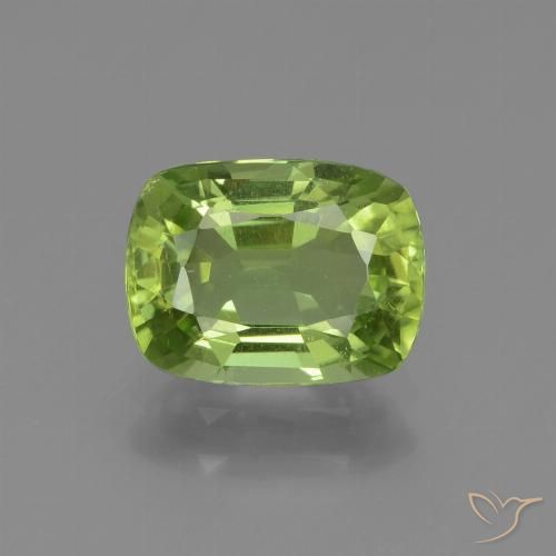 1.96ct 자연스러운 미디엄 그린 감람석, 방석, VS