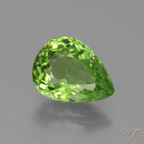 3.60캐럿 천연 포레스트 그린 페리도트, 배 모양, 11.6×8.7 mm, VVS-VS