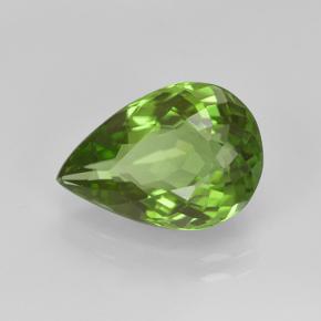 3.40캐럿 천연 생기 있는 그린 페리도트, 배 모양, 11.8×8.2 mm, VS