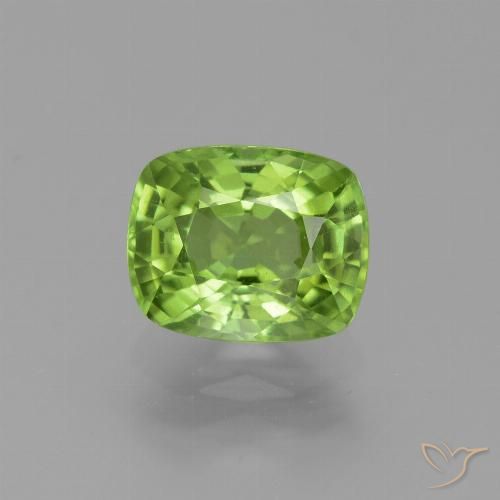 2.41ct 자연스러운 미디엄 그린 감람석, 방석, VS